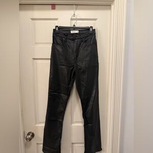 Abercrombie & Fitch Black Slim Straight Ultra High Rise Coated Jeans